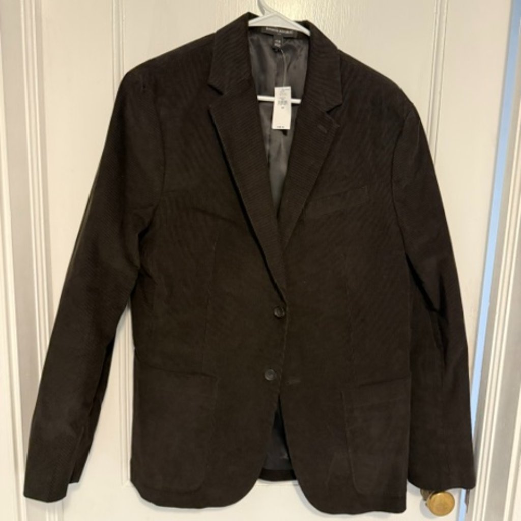 Mens Banana Republic Corduroy Black Blazer Nwt